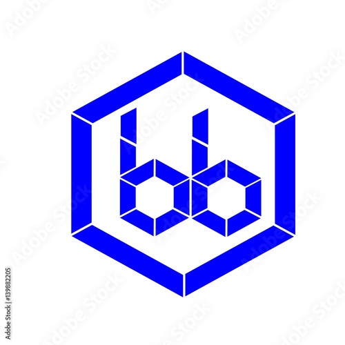 initial letter bb blue color logo vector