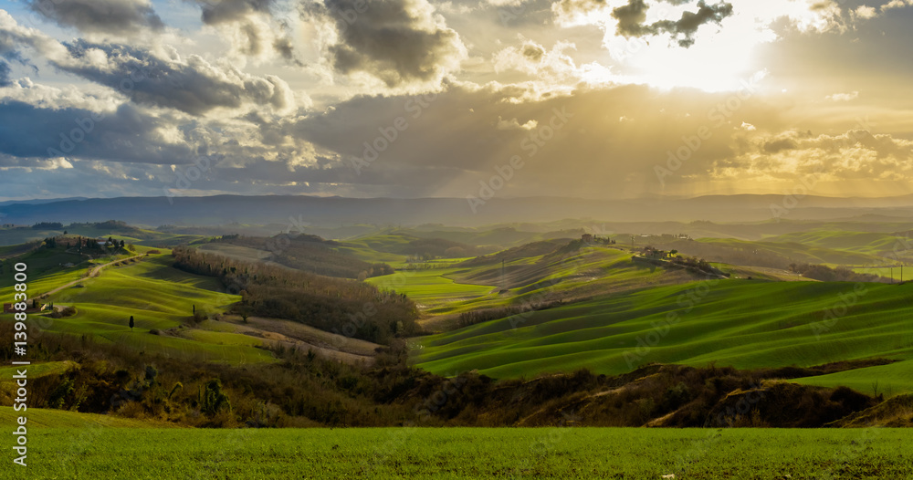 Scenic view of a tuscany countryside near Siena, Italy