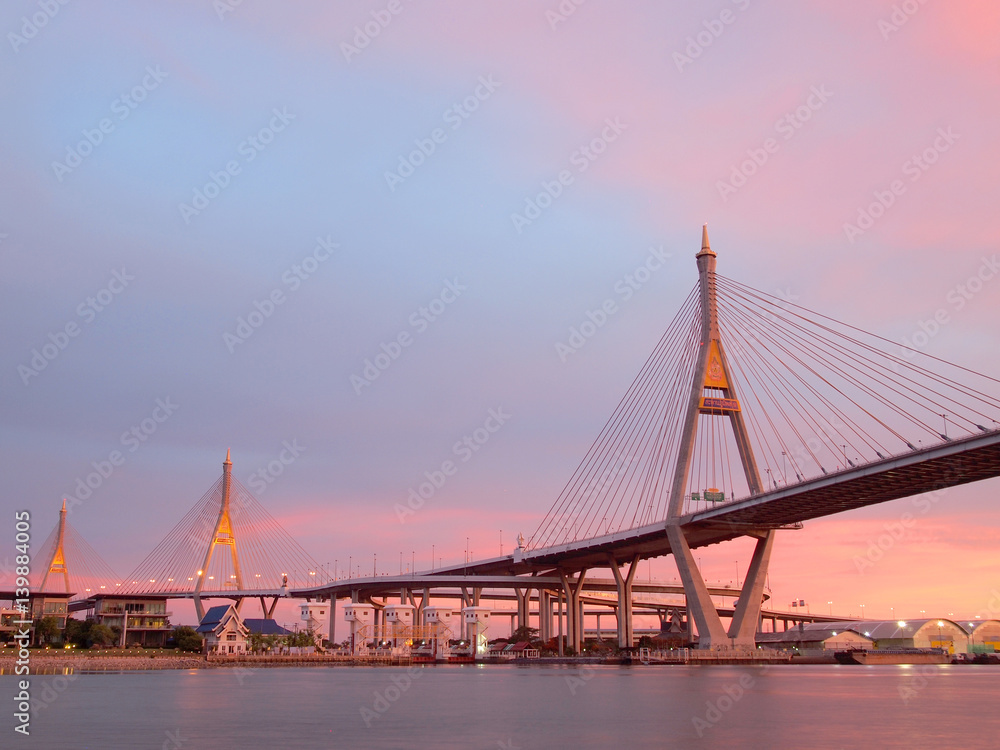 Industrial Ring Bridge or Mega Bridge,at night in Bangkok , Thailand Industrial Ring Bridge or Mega Bridge,at night in Bangkok , Thailand
