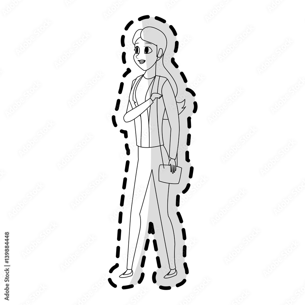 Naklejka premium pretty young woman icon image vector illustration design 