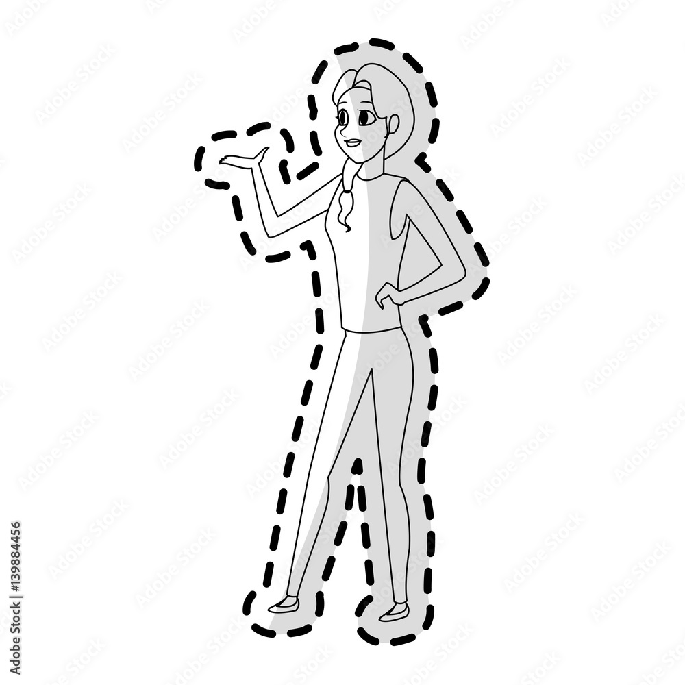 pretty young woman gesticulating icon image vector illustration design pretty young woman gesticulating icon image vector illustration design