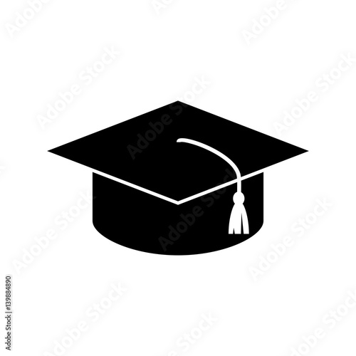 Billede på lærred Master cap for graduates, square academic cap, graduation cap icon