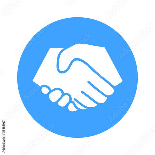 Symbol of handshake in circle. Sign