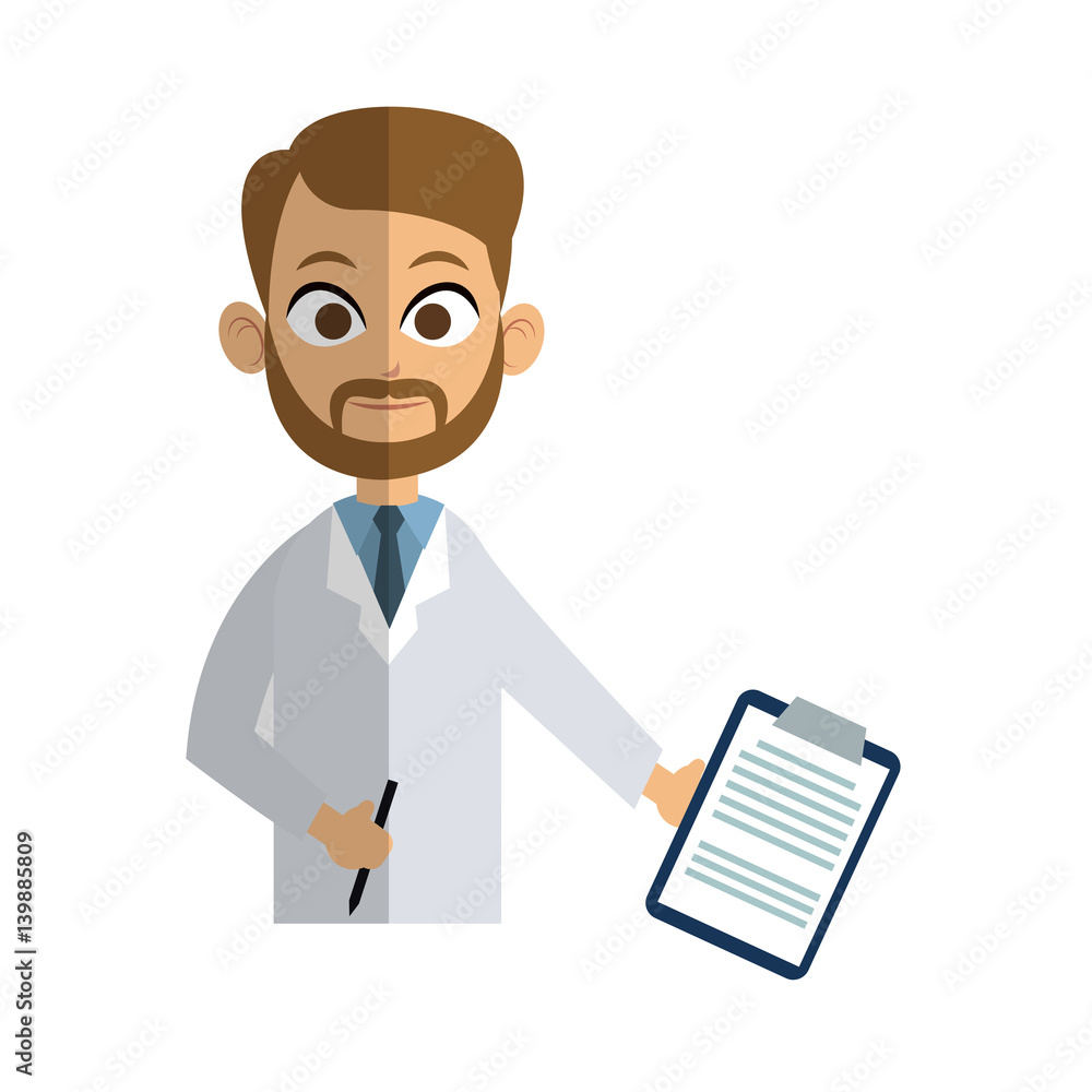 medical doctor man cartoon icon over white background. colorful design. vector illustration