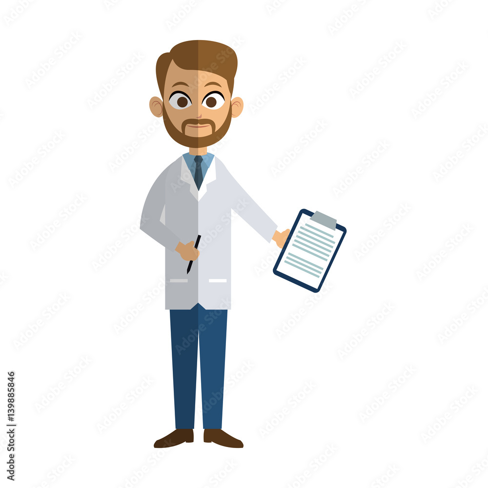 medical doctor man cartoon icon over white background. colorful design. vector illustration medical doctor man cartoon icon over white background. colorful design. vector illustration