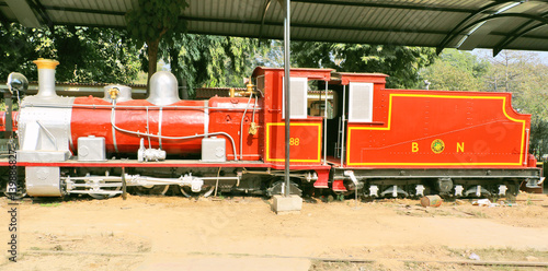 Antique rail engine, wheel, coache, saloon and best preserved steam locomotive engines of its age in National Rail Museum, Delhi.