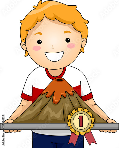 Kid Boy Science Fair Volcan...