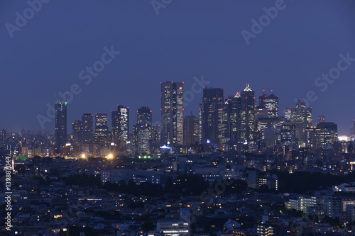 東京都市風景　新宿高層ビル群　夜景　 © oka