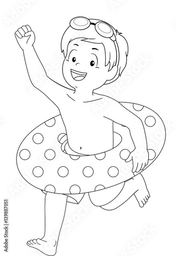Kid Boy Flotation Coloring ...