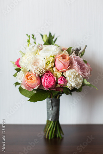 Wedding bouquet from pretty roses