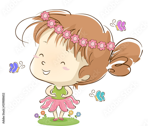 Kid Girl Ballerina Floral B...