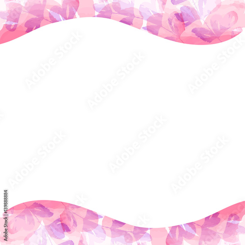 plant frame of pastel color watercolor painting texture