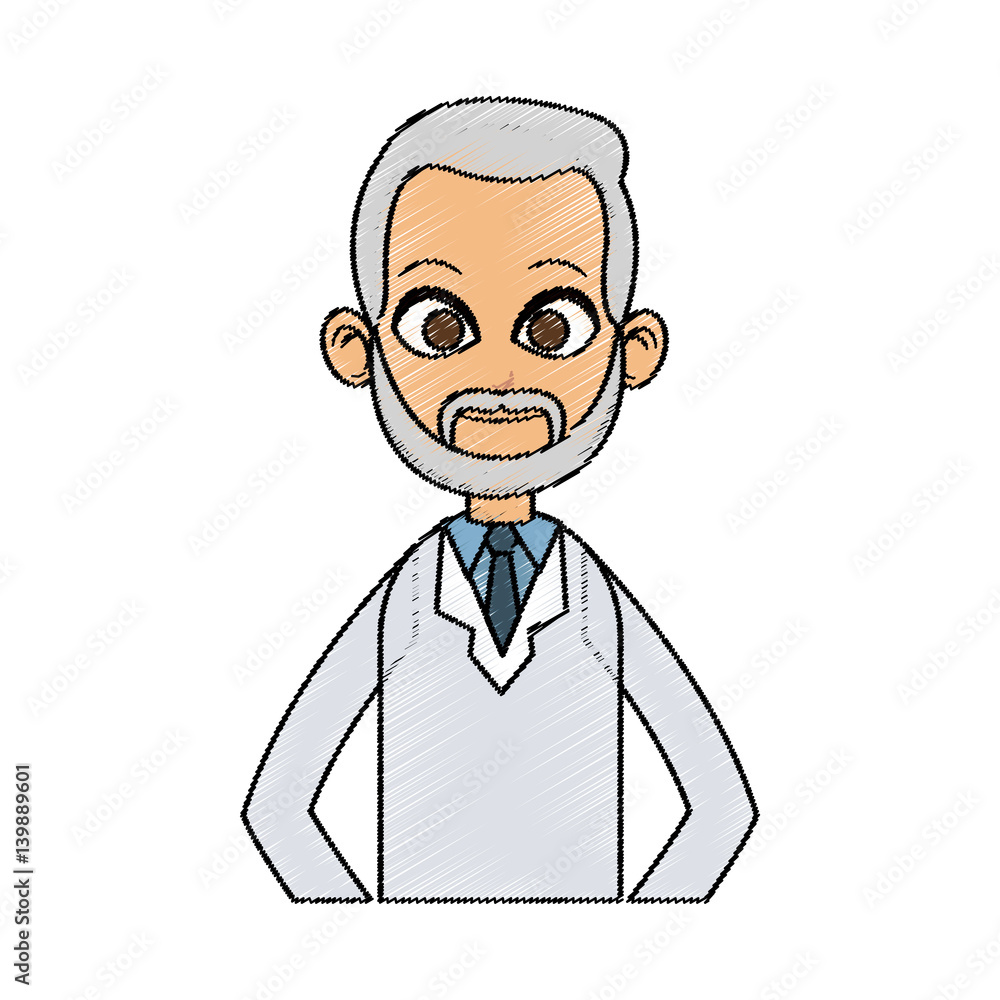 medical doctor man icon over white background. colorful design. vector illustration