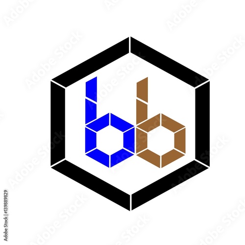 initial letter bb blue and brown color logo vector