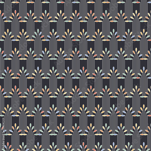 Striped seamless pattern in art deco style.