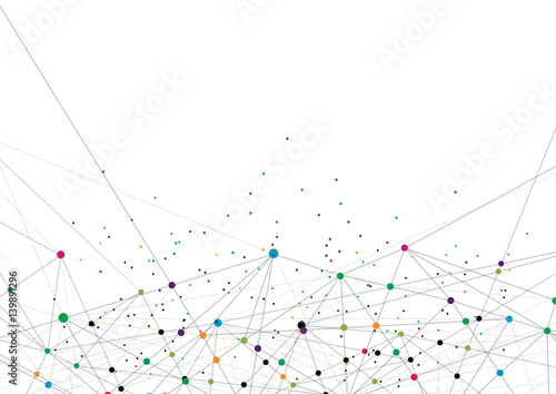 Vector technology concept. Connected Lines and dots. Network sign