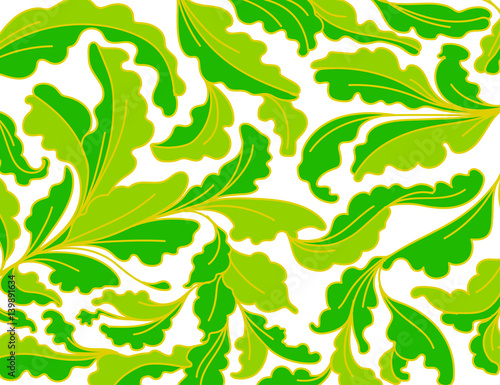 Green leaf vector pattern on a white background