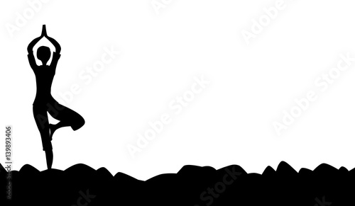 Tree Asana Silhouette Background