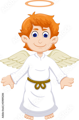 cute angel cartoon flying