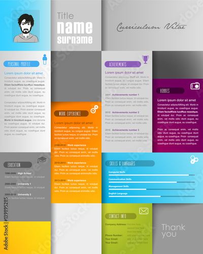 Creative resume template with place for your photo.