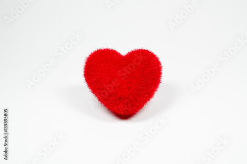 Red velvet fluffy heart Icon for love