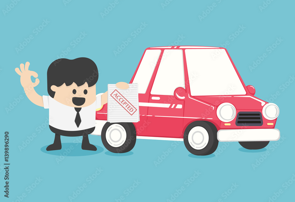 Businessmen make car purchase contracts,accepted Businessmen make car purchase contracts,accepted