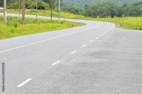 Road along forest at Khao Yai national park, Thailand