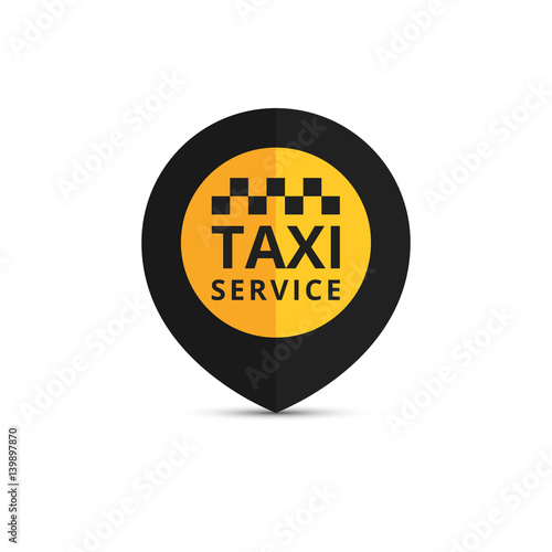 Taxi, cab logo, design. Taxi point graphic icon. Vector illustration.