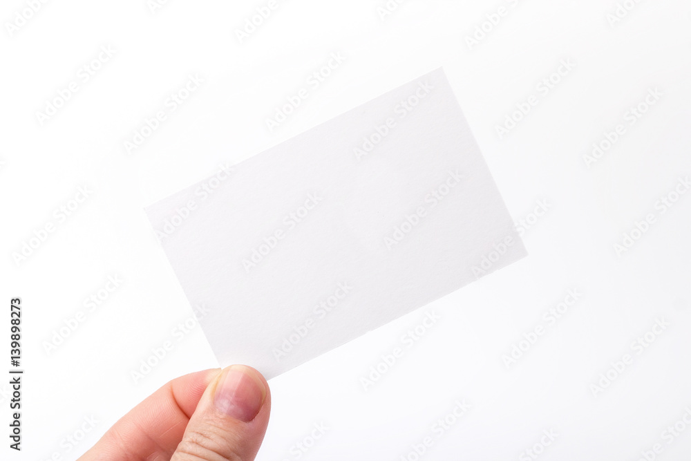 Business cards isolated on white holding in hands Business cards isolated on white holding in hands