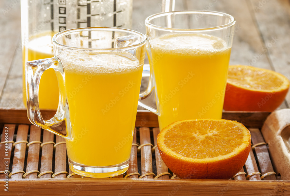 Freshly squeezed orange juice, close-up Freshly squeezed orange juice, close-up