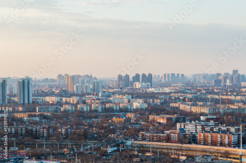 panoramic view of cityscape in city of China. © fanjianhua