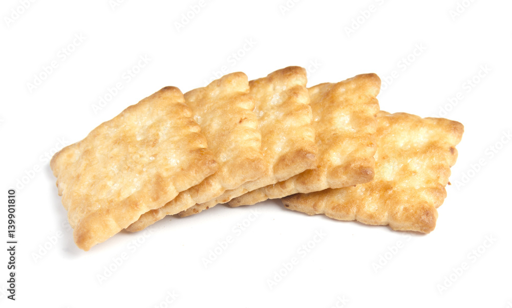crackers on white background