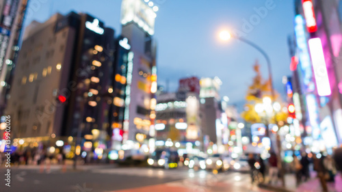Abstract of night life in Tokyo, Japan