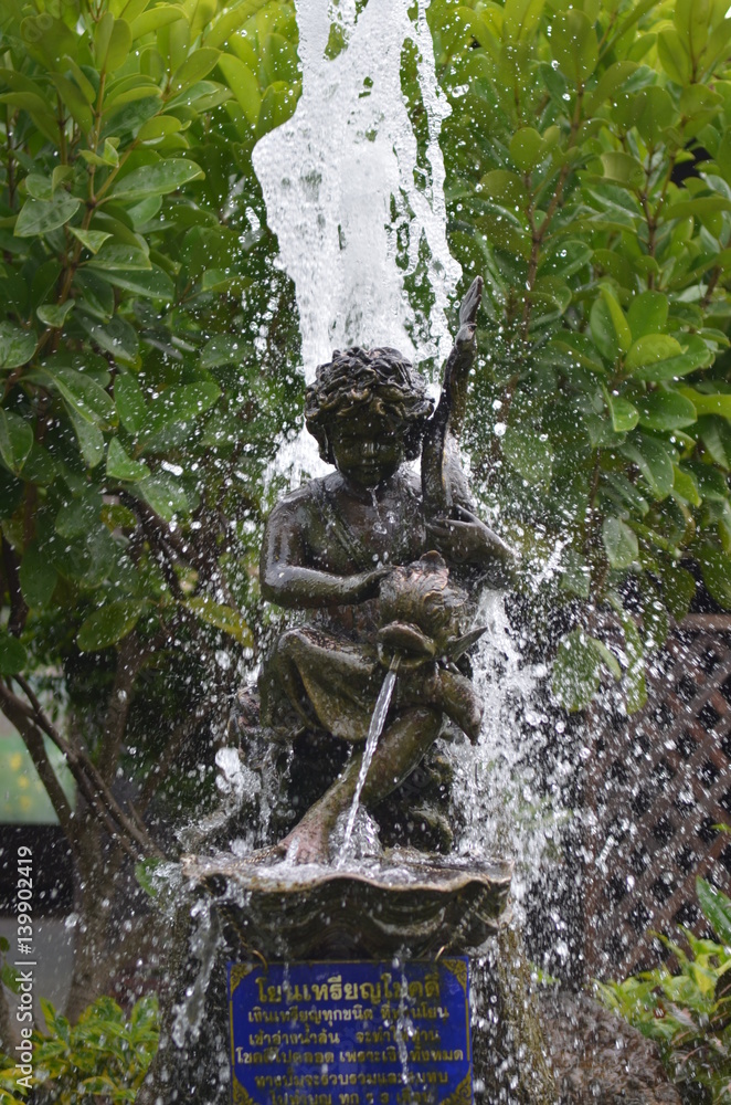 cupid fountain on park outdoor