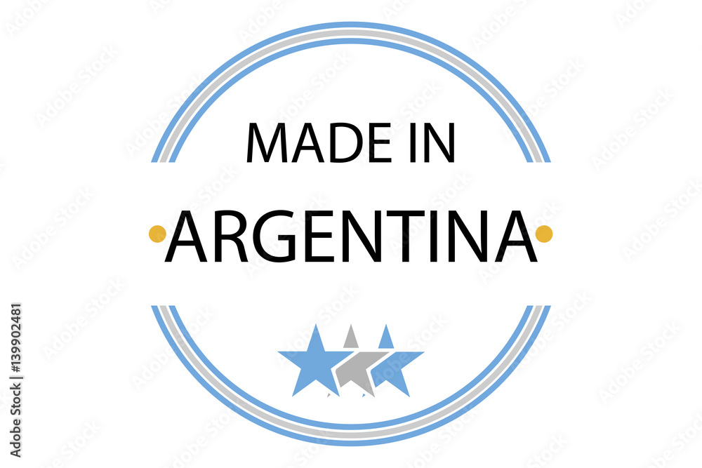 Obraz premium Made in argentina round logo, vector