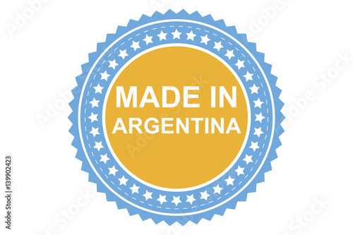 Made in argentina round logo, vector