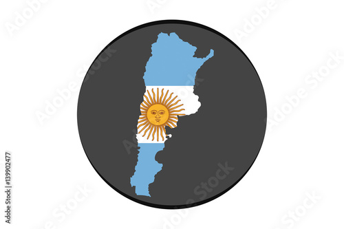 Made in argentina round logo, vector