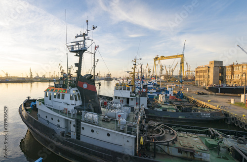 Szczecin ,Poland-January 2017:industrial areas of the former shipyard in Szczecin in Poland, currently being revitalized