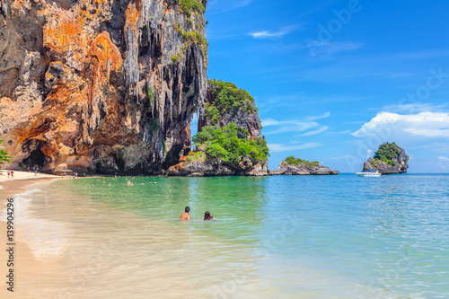 The famous Phra Nang Beach in Thailand