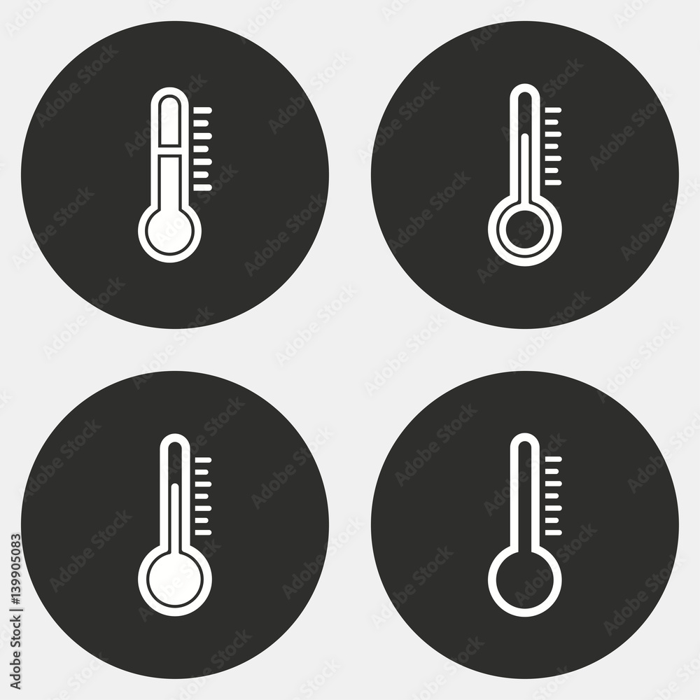 Thermometer icon set. Thermometer icon set.