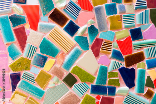Abstract of colorful cracked mosaic texture as background