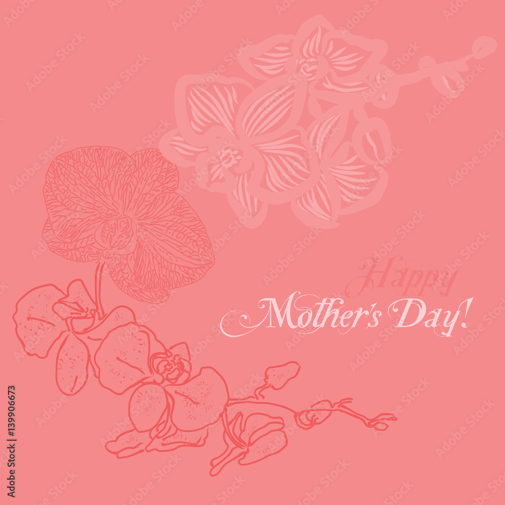 Abstract floral artwork on a pink background in celebration of Mother's Day 