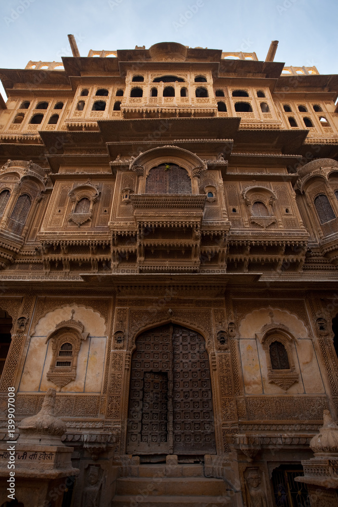 Nathmal Ki Haveli Mansion Front Facade in Jaisalmer Rajasthan India