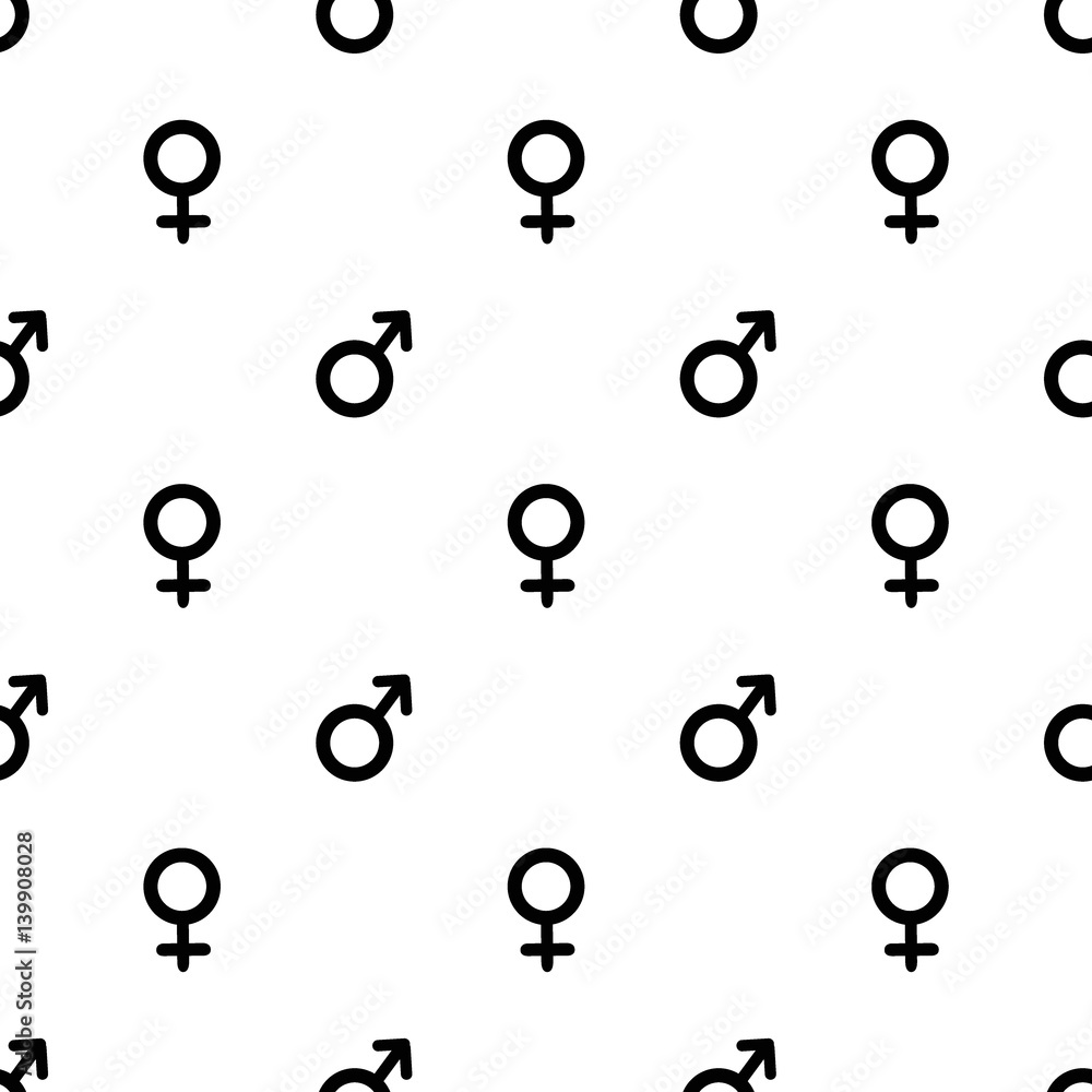 Seamless male and female sign pattern on white Seamless male and female sign pattern on white
