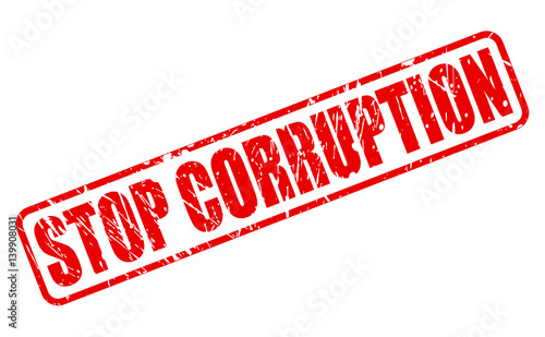 STOP CORRUPTION red stamp text