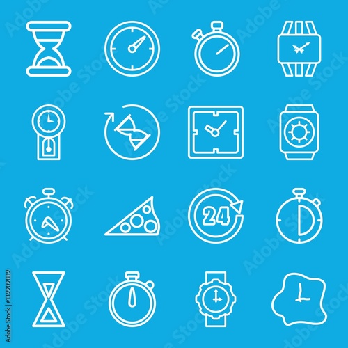 Set of 16 clock outline icons