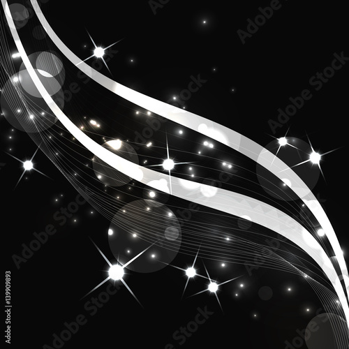 Abstract wave with bokeh background. 