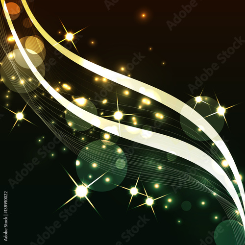Abstract colorful wave with bokeh background. 