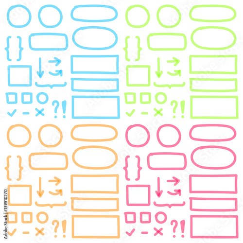 Hand drawing highlighter elements for select and edit text.