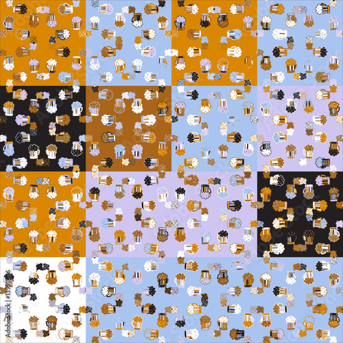 American country side style. Patchwork. Seamless pattern.